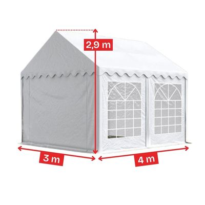 Cort de grădină 3&times;4 m Cortis profesional, prelată UV 500 g/mp, țeavă 38 mm + CADOU