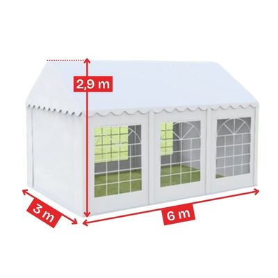 Cort de grădină 3&times;6 m Cortis profesional, prelată UV 500 g/mp, țeavă 38 mm + CADOU