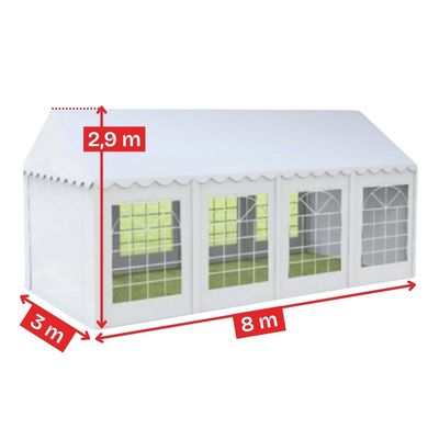 Cort evenimente 3&times;8 m Cortis profesional, prelată UV 500 g/mp, țeavă 38 mm + CADOU