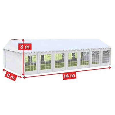Cort evenimente 6&times;14 m Cortis profesional, prelată UV 500 g/mp, țeavă 38 mm + CADOU