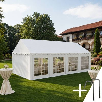 Cort evenimente 5&times;8 m Cortis profesional, prelată UV 500 g/mp, țeavă 38 mm + CADOU