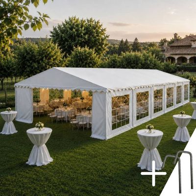 Cort evenimente 6&times;14 m Cortis profesional, prelată UV 500 g/mp, țeavă 38 mm + CADOU