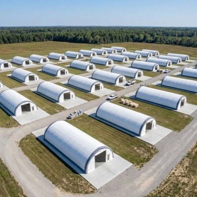Cort profesional industrial de depozitare 9,76 x 20 x 4,58 m, Alb/Gri