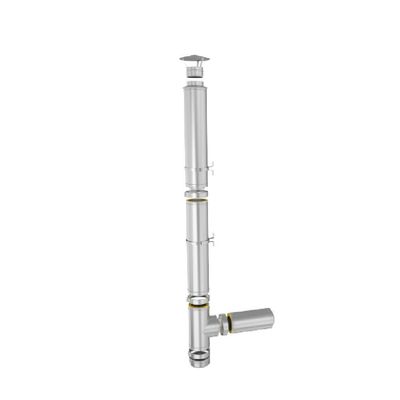 Coș de fum din inox Aden 6 m x 200 mm, suspendat consolă