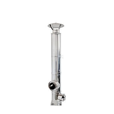 Coș de fum din inox Aden 5 m x 120 mm, așezat pe sol