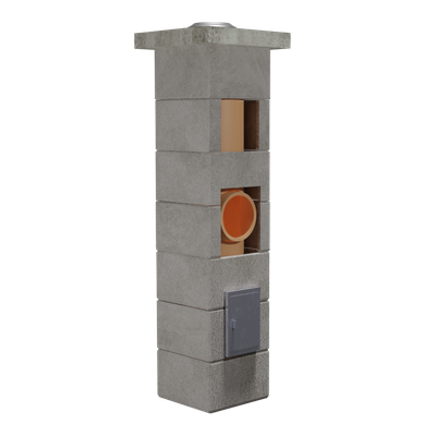 Coș de fum profesional ceramic Venera Light 8 m x 180 mm, racord 90°