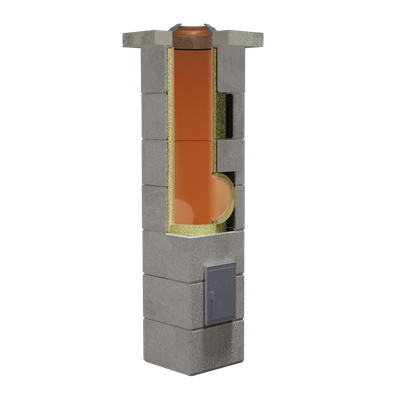 Coș de fum profesional ceramic Venera Light 9 m x 160 mm, racord 90&deg;