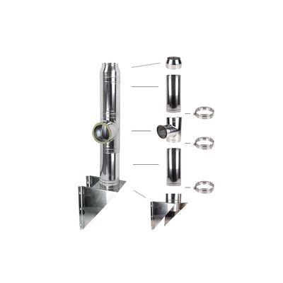 Coș fum profesional din inox Ermolai 6 m x 230 mm pornire de la consolă