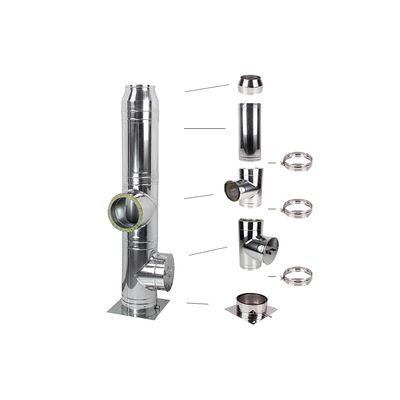 Coș fum profesional din inox Ipati 6 m x 200 mm pornire de la bază