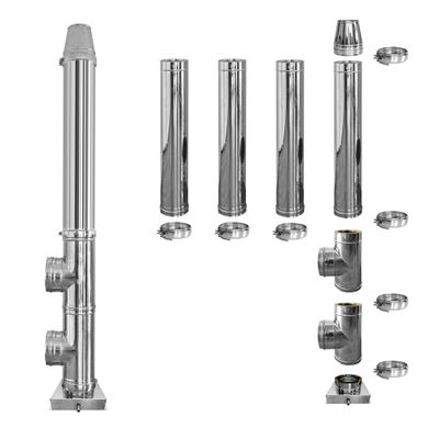 Coș de fum inox profesional Izonox 5 m x 130 mm pornire de la sol