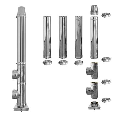 Coș de fum inox profesional Izonox 5 m x 150 mm pornire de la sol