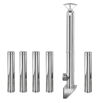 Coș de fum inox profesional Izonox 7 m x 200 mm Suspendat consolă