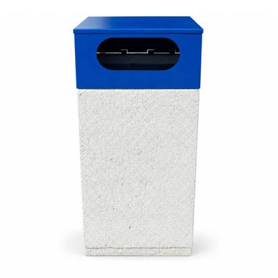Coș gunoi stradal selectiv stradal din beton cu aspect de marmură albă Lapis