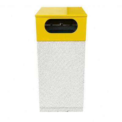 Coș gunoi stradal selectiv stradal din beton cu aspect de marmură albă Lapis