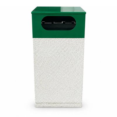 Coș gunoi stradal selectiv stradal din beton cu aspect de marmură albă Lapis