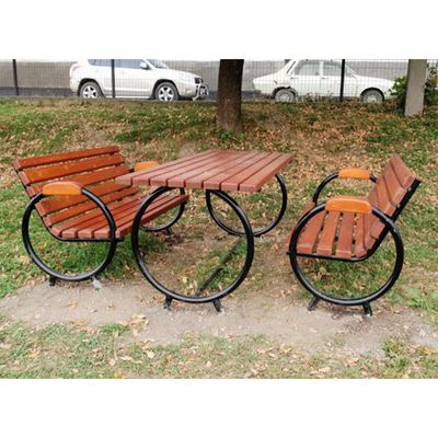 Set masă cu bănci stradale parc metalice Bill