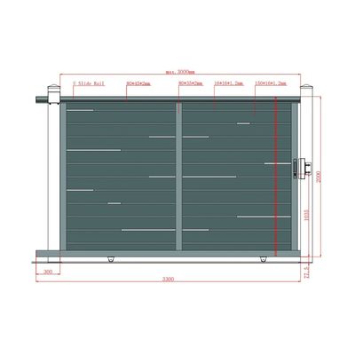Poartă culisantă din aluminiu Ragnar, 3000 x 2000 mm, Gri antracit RAL 7016