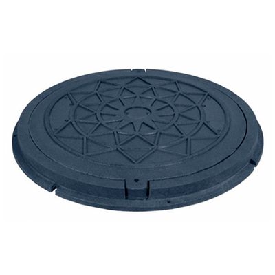 Capac canalizare rotund din compozit, diametru 73 cm, negru
