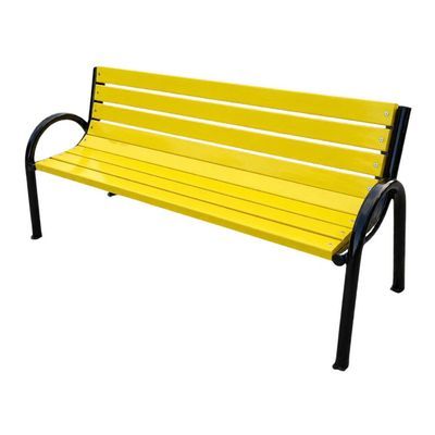 Bancă stradală parc din lemn de brad, Devis, 45 x 200 x 95 cm, Galben
