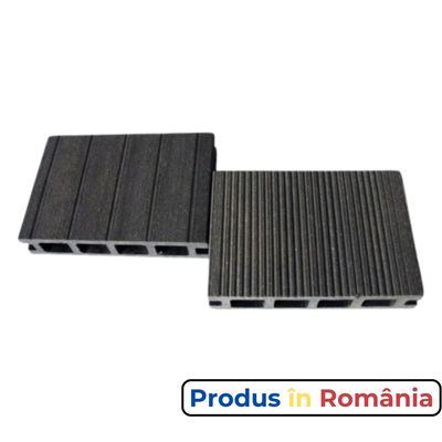 Pardoseală exterioară WPC trafic rezidențial 14,5 x 2,1 x 240 cm Periat o față Gri