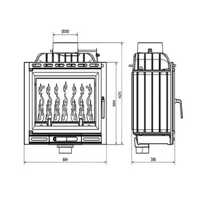 Focar șemineu Kawmet - Merban din fontă 11,5 kW