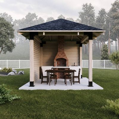Foișor premium Bucovina din lemn brad și molid rindeluit, 300 × 300 × 400 cm