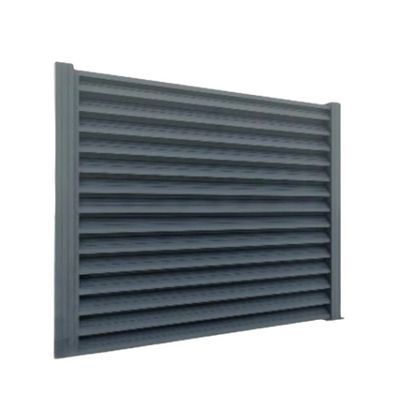 Gard aluminiu tip jaluzea Abel cu stâlpi, 2x2,5 m, Gri deschis