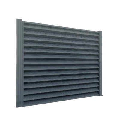 Gard aluminiu tip jaluzea Abel cu stâlpi, 1,5x2 m, Gri deschis