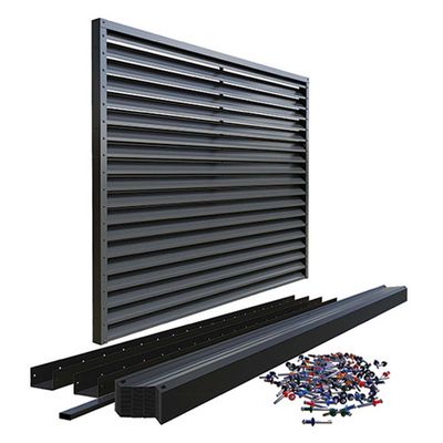 Gard aluminiu tip jaluzea Abel cu stâlpi, 1,5x2 m, Gri antracit