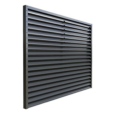 Gard aluminiu tip jaluzea Abel cu stâlpi, 2x2 m, Gri antracit