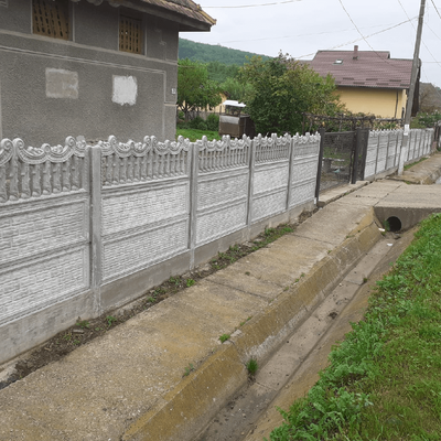 Gard beton Baroc 1 cu stâlpi simpli 1,75 m