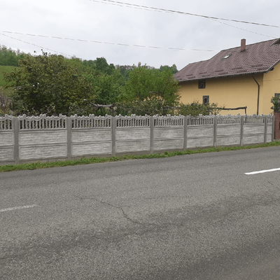 Gard beton Baroc 1 cu stâlpi simpli 1,75 m