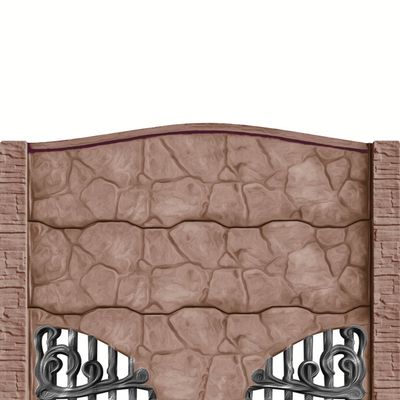 Gard beton Bizantin 3 stâlpi cu model piatră 1,6 m