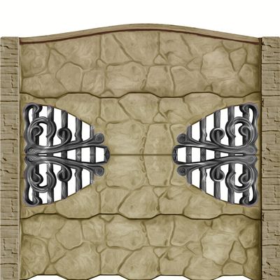 Gard beton Bizantin 4 stâlpi cu model piatră 2,1 m