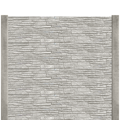 Gard beton modern Glint 2 m cu stâlpi simpli