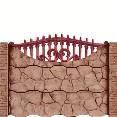 Gard beton Gotic 1 stâlpi cu model piatră 1,6 m