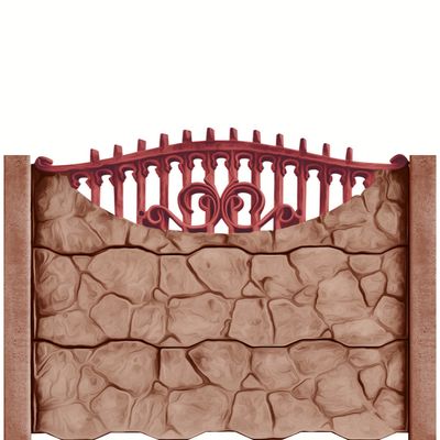 Gard beton Gotic 1 cu stâlpi simpli 1,6 m