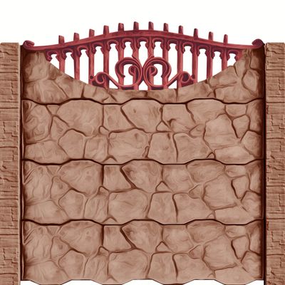 Gard beton Gotic 1 stâlpi cu model piatră 2,1 m