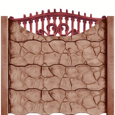 Gard beton Gotic 1 cu stâlpi simpli 2,1 m