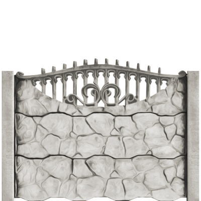 Gard beton Gotic 1 cu stâlpi simpli 1,6 m