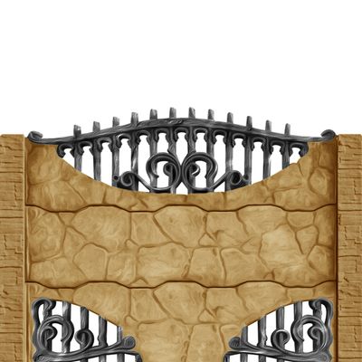 Gard beton Gotic 3 stâlpi cu model piatră 1,6 m