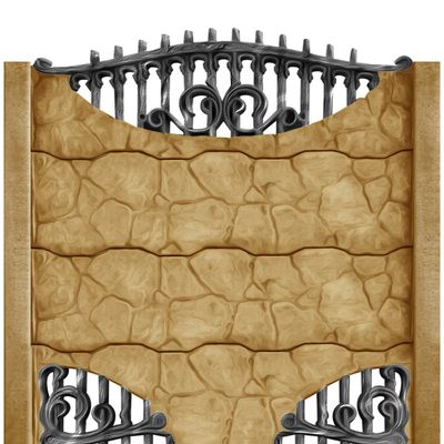Gard beton Gotic 3 cu stâlpi simpli 2,1 m