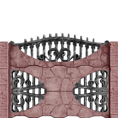 Gard beton Gotic 4 stâlpi cu model piatră 1,6 m
