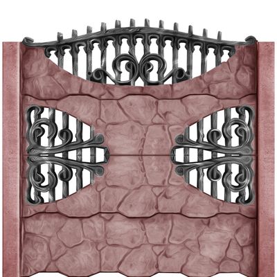Gard beton Gotic 4 cu stâlpi simpli 2,1 m