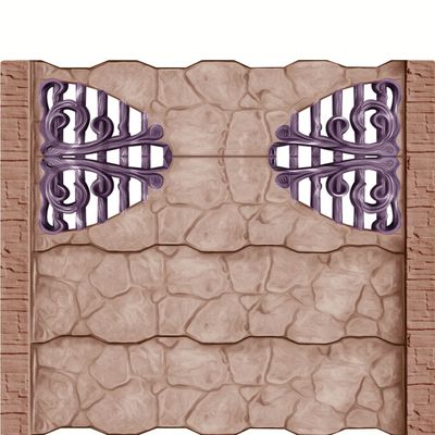 Gard beton Gotic 7 stâlpi cu model piatră 2 m