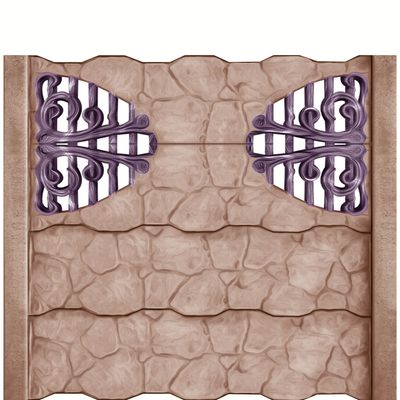 Gard beton Gotic 7 cu stâlpi simpli 2 m