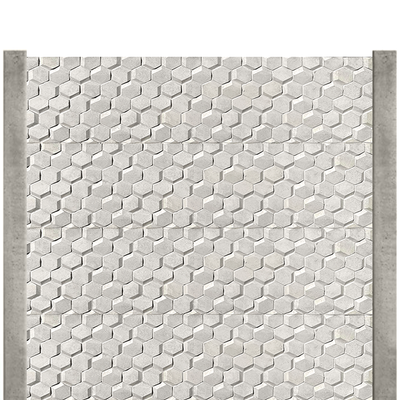 Gard beton modern Hexa 2 m cu stâlpi simpli