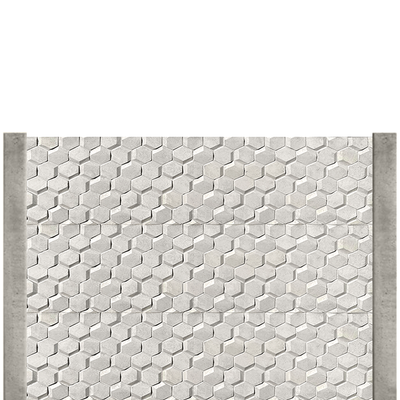 Gard beton modern Hexa 1,5 m cu stâlpi simpli