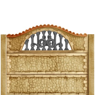 Gard beton Tracic 1 cu stâlpi simpli 1,7 m