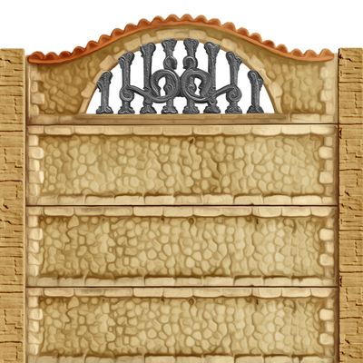 Gard beton Tracic 1 stâlpi cu model piatră 2,2 m